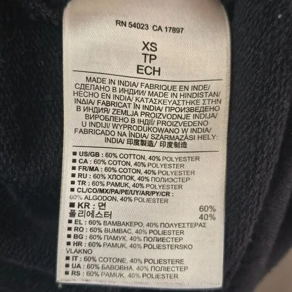 Vintage Banana Republic Women's Black Cross Zip Sweater XS | Retro Style Cozy - Picture 6 of 11